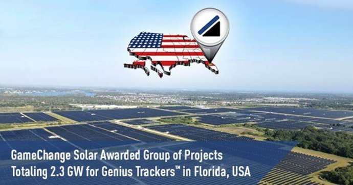 GameChange Solar Awarded Group of Projects Totaling 2.3 GW for Genius Trackers in Florida, USA (PRNewsfoto/GameChange Solar)