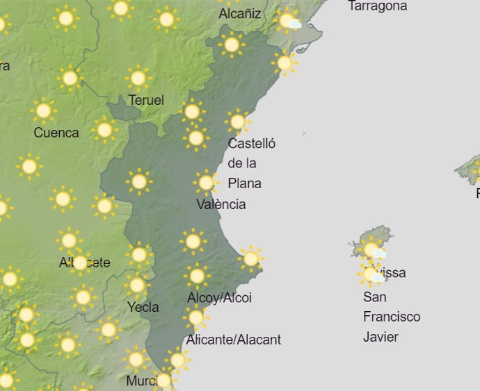 Predicción meteorológica para el domingo 22 de enero