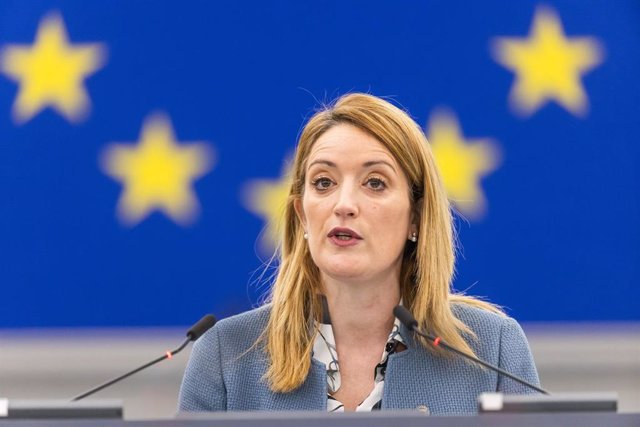 La presidenta de la Eurocámara, Roberta Metsola