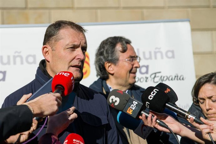 El presidente de Cataluña Suma, Javier Mejino, en la manifestación en Barcelona
