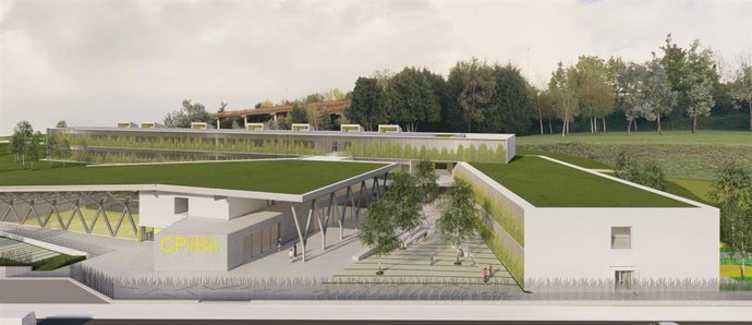 Infografia del futuro colegio público de Nuevo Roces, en Gijón.