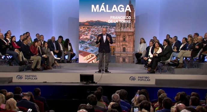 El alcalde de Málaga y candidato a la reelección, Francisco de la Torre, en un acto en Madrid