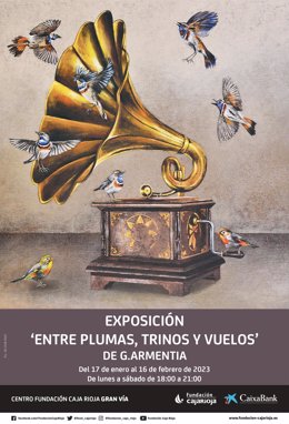 Caja Rioja acoge las obras de G. Armentia que nos conectan con el realismo mágico en 'Entre plumas, trinos y vuelos'