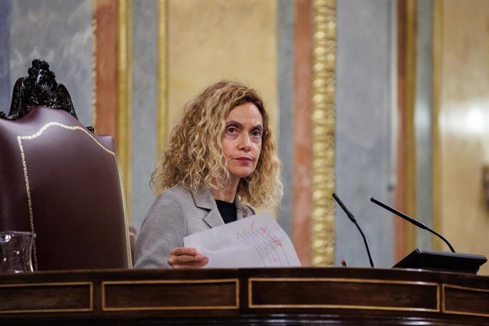 Archivo - La presidenta del Congreso, Meritxell Batet, durante una sesión plenaria, en el Congreso de los Diputados, a 20 de diciembre de 2022, en Madrid (España).