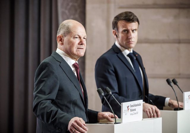 El canciller alemán, Olaf Scholz, y el presidente francés, Emmanuel Macron