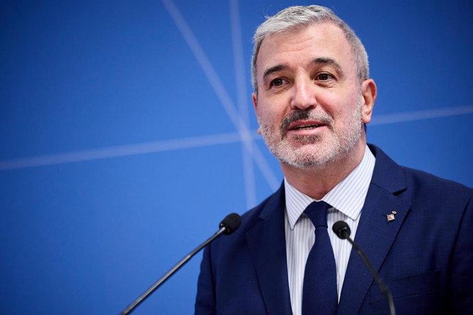 El primer teniente de alcalde de Barcelona, Jaume Collboni, durante la inauguración de la nueva sede de NTT Data en Barcelona, a 16 de enero de 2023, en Barcelona, Catalunya (España). La nueva sede corporativa de NTT Data Barcelona será la segunda más g