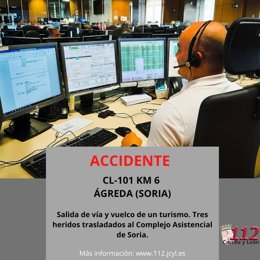 Gráfico elaborado por el 112 con datos sobre el accidente en la CL-101 en Ágreda (Soria)