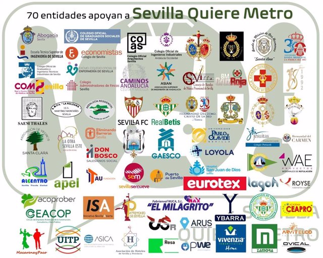Sevilla Quiere Metro exhibirá este jueves el apoyo de 70 entidades sevillanas para reclamar a la UE fondos para financiar la red completa del suburbano.