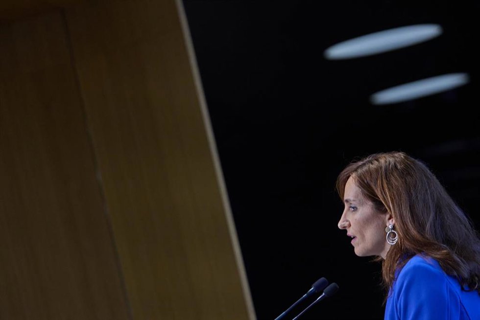 La portavoz de Más Madrid en la Asamblea de Madrid, Mónica García, interviene durante un desayuno informativo de Europa Press, en el Meeting Place, a 23 de enero de 2023, en Madrid (España).