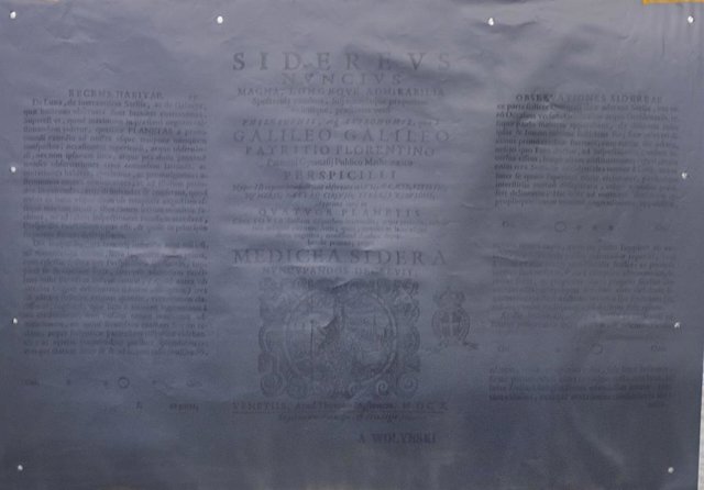 Reproducción del Sidereus Nuncius que viajará a Júpìter