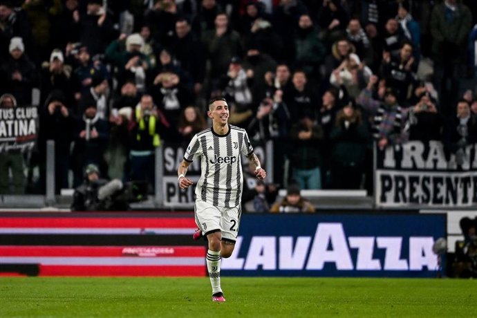 22 January 2023, Italy, Turin: Juventus' Angel Di Maria celebrates scoring his side's first goal during the Italian Serie A soccer match between Juventus and Atalanta at Juventus Stadium. Photo: Marco Alpozzi/LaPresse via ZUMA Press/dpa