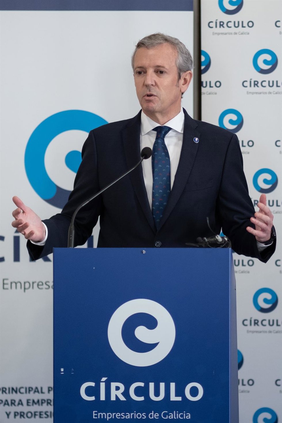 El presidente de la Xunta, Alfonso Rueda, en un almuerzo organizado en Vigo por el Círculo de Empresario de Galicia y el Consejo Empresarial Alianza por Iberoamérica (CEAPI).