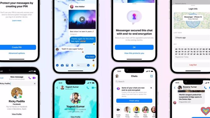 Interfaz con opciones de personalización de Messenger