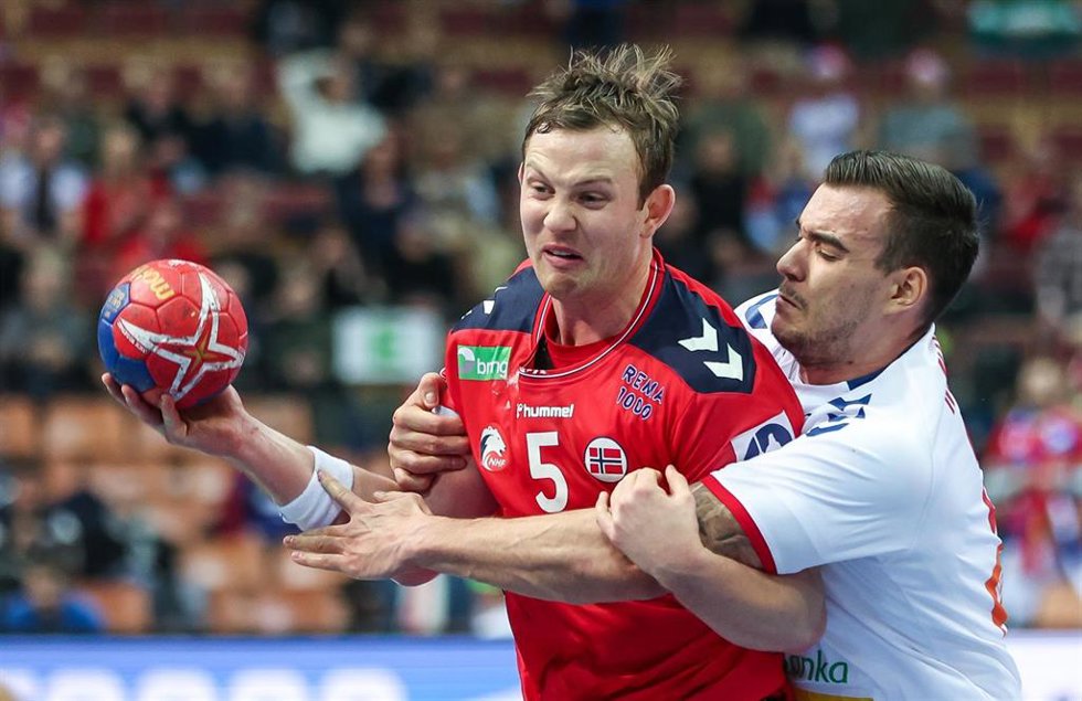 El jugador noruego Sander Sagosen durante el Mundial de Balonmano