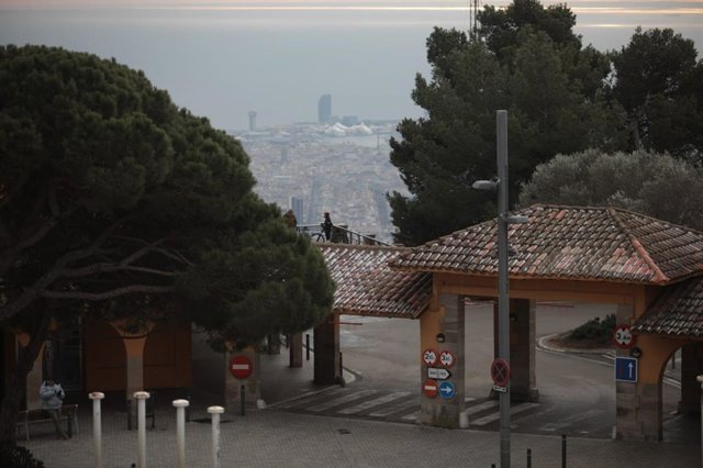 Neu a la muntanya del Tibidabo de Barcelona