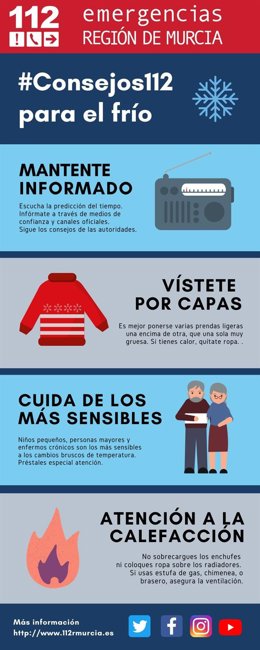 Consejos del 112 para el frío