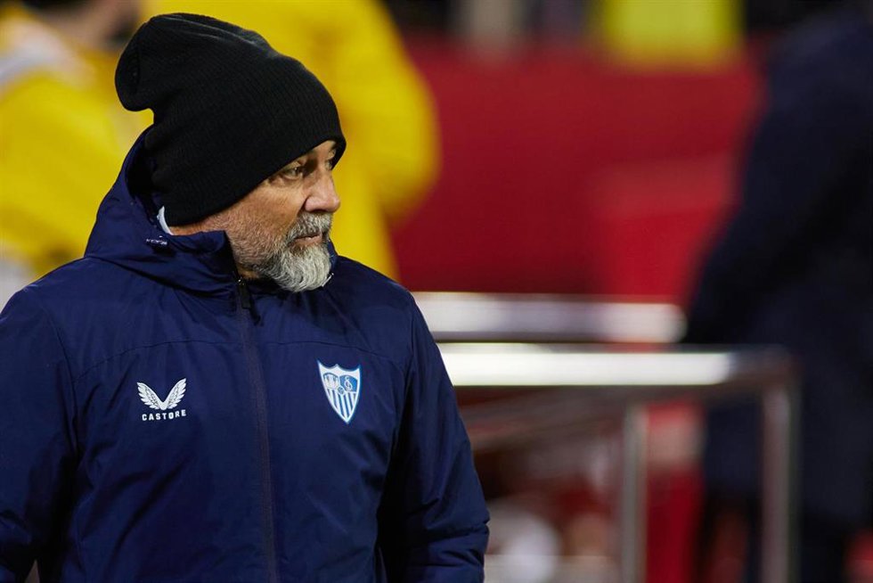 El entrenador del Sevilla, Jorge Sampaoli, durante un partido en el Ramón Sánchez-Pizjuán.