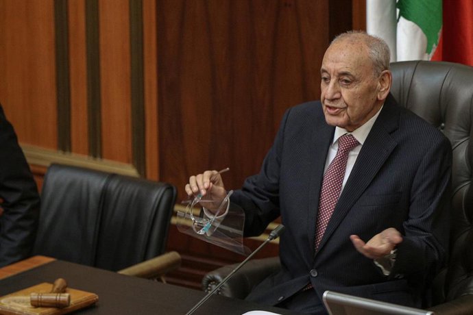 Archivo - El presidente del Parlamento de Líbano, Nabih Berri