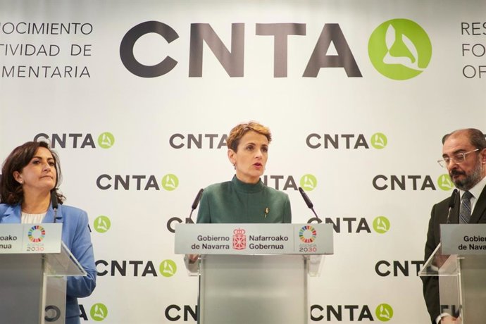 La presidenta Chivite, la presidenta Andreu, y el presidente Lambán