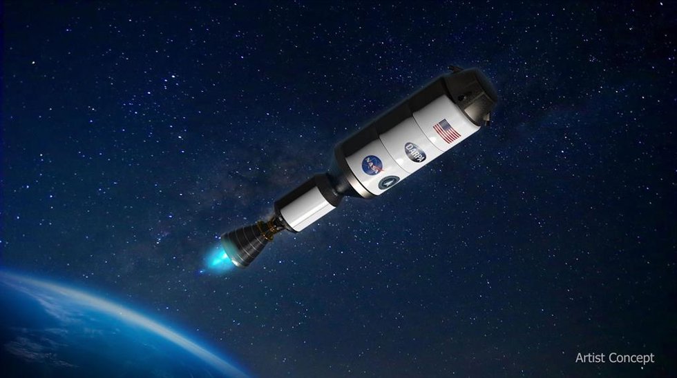 Ilustración de la futura nave espacial de propulsión nuclear