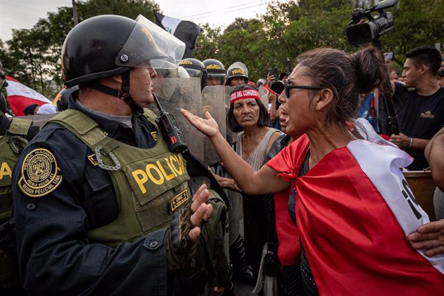 Jornada de protestas en Perú en el mes de enero