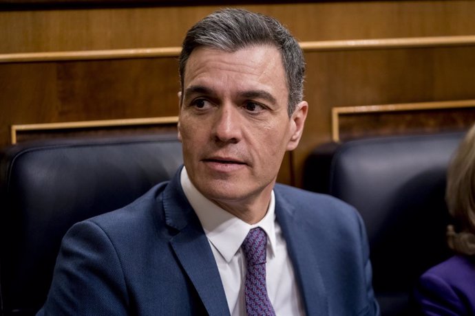 El presidente del Gobierno, Pedro Sánchez, durante una sesión plenaria en el Congreso de los Diputados