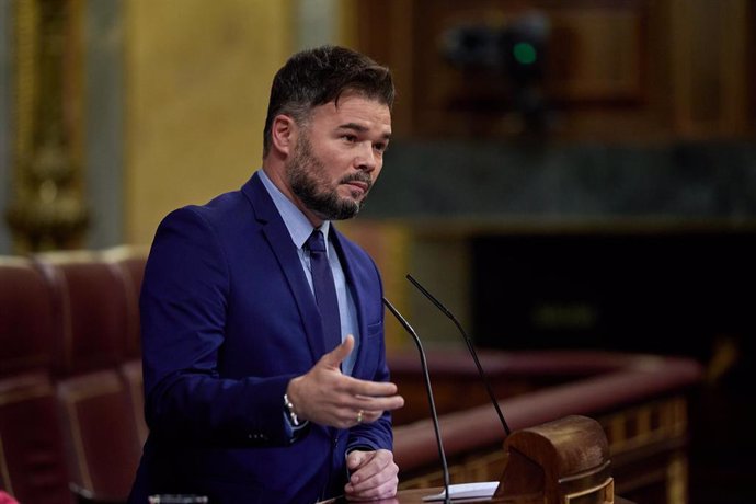 Archivo - El portavoz de ERC en el Congreso de los Diputados, Gabriel Rufián.