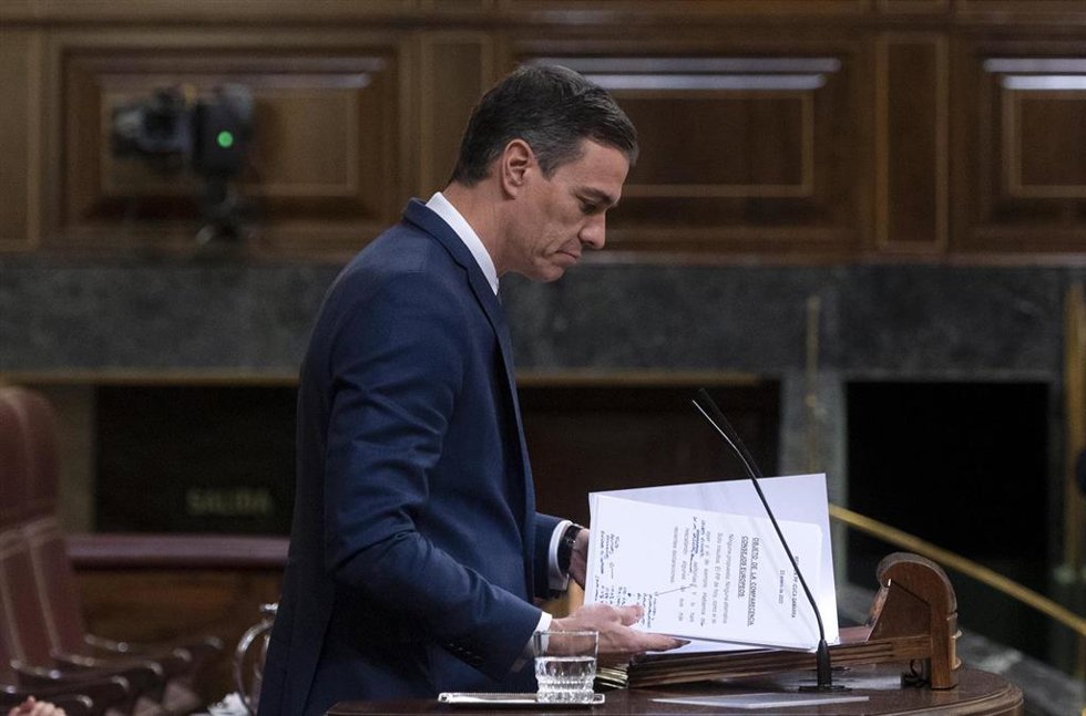 El presidente del Gobierno, Pedro Sánchez, comparece en el Pleno del Congreso de los Diputados, a 24 de enero de 2023, en Madrid (España).