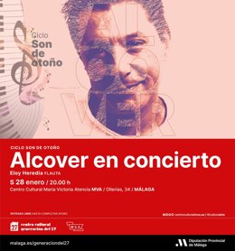 Cartel del concierto que Daniel Alcover protagoniza este sábado en el centro cultural MVA.