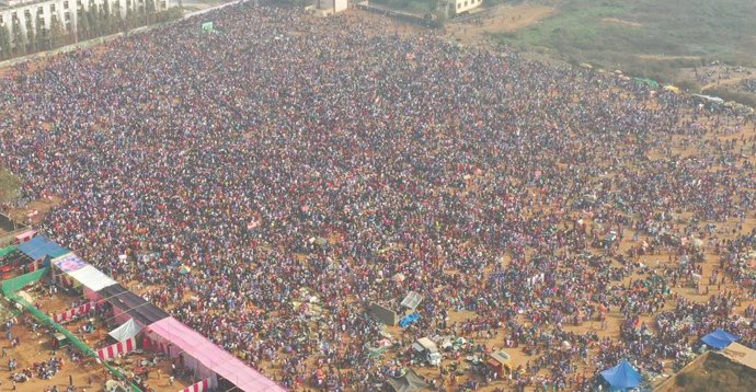 The venue of the KISS Mega GuardiansMeet attended by 60,000 parents and 30,000 students