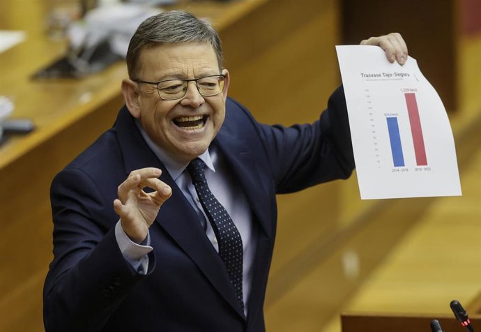 Ximo Puig en la sesión de control en Les Corts