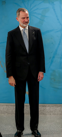 El Rey Felipe VI clausura la VII Conferencia de Embajadores, en el Ministerio de Asuntos Exteriores, a 10 de enero de 2023, en Madrid (España). La Conferencia de Embajadores, en la que participan unos 130 jefes de misión, se celebra con el objetivo de t