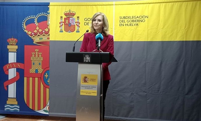La subdelegada del Gobierno en Huelva, Manuela Parralo, en rueda de prensa.