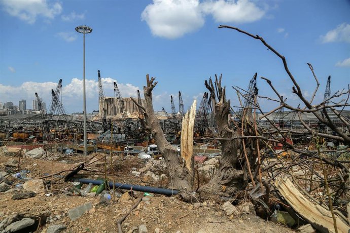 Archivo - Daños causados por las explosiones en el puerto de Beirut