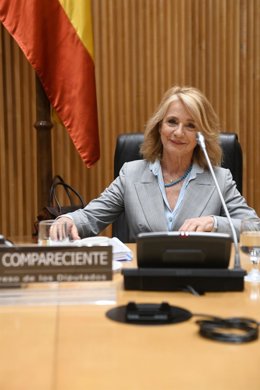 Archivo - La presidenta interina del Consejo de Administración de la Corporación RTVE, Elena Sánchez, en la Comisión Mixta de Control Parlamentario de la Corporación RTVE y sus Sociedades, en el Congreso, a 27 de octubre de 2022, en Madrid (España).