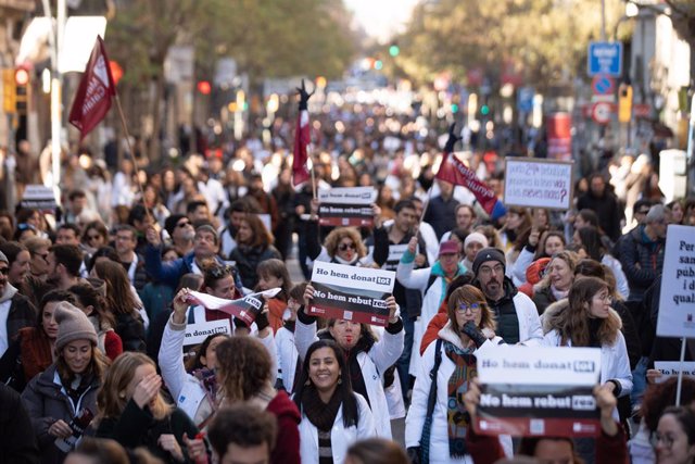 Imatge de la manifestació convocada per Metges de Catalunya