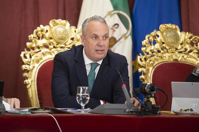 El presidente de la Diputación de Cádiz, Juan Carlos Ruiz Boix, en una intervención en el pleno de la coorporación provincial