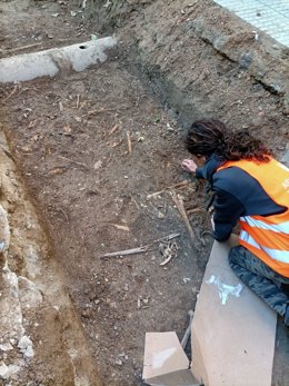 Imagen de los restos óseos hallados en Huelva.