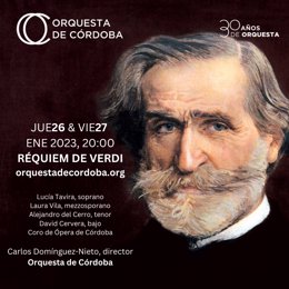 Cartel del concierto de la Orquesta de Córdoba y el 'Réquiem' de Giussepe Verdi.