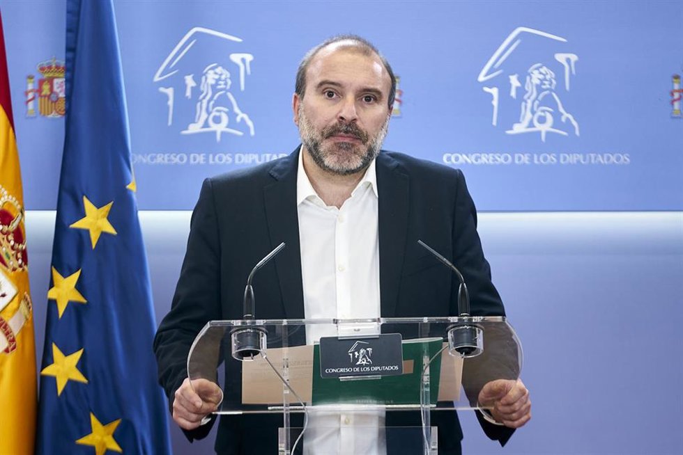 Archivo - El diputado de Junts Josep Pags i Massó durante una rueda de prensa