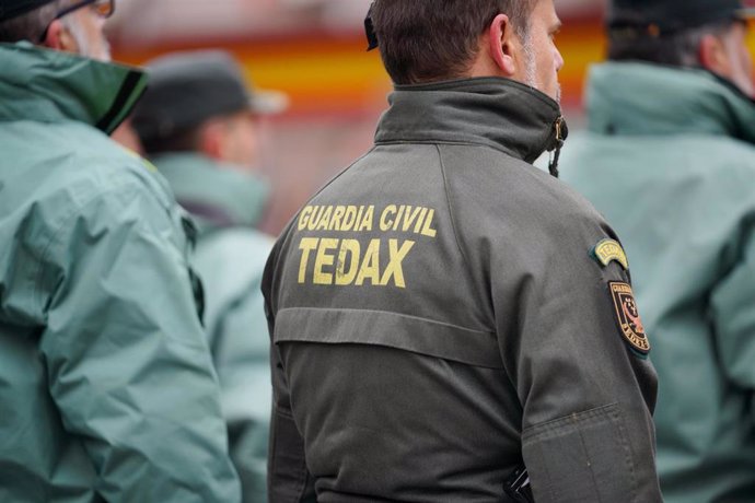 Un guardia civil Tedax en la toma de posesión del nuevo jefe de la Guardia Civil en el País Vasco, a 25 de enero de 2023, en Vitoria, Álava, Euskadi (España).