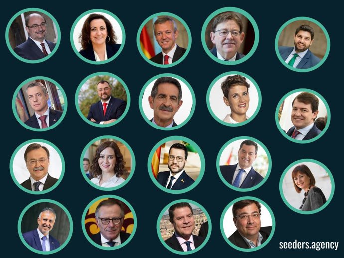Los presidentes autonómicos en las redes sociales.