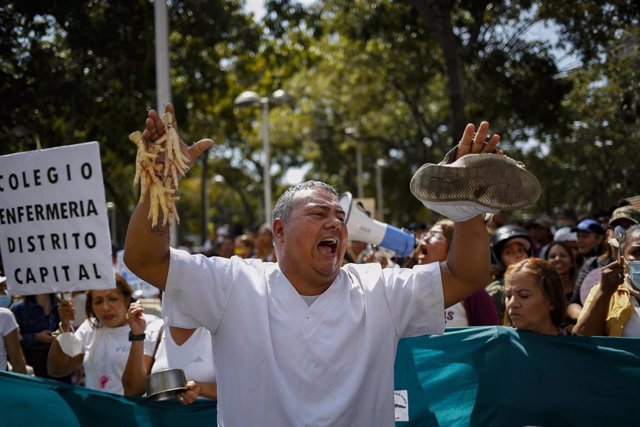 Protesta contra el Gobierno de Nicolás Maduro en Caracas (Venezuela)