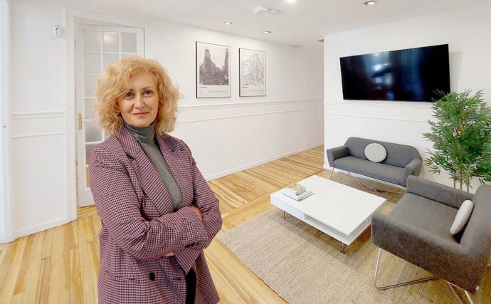 Cristina Sánchez en las oficinas de la compañía.