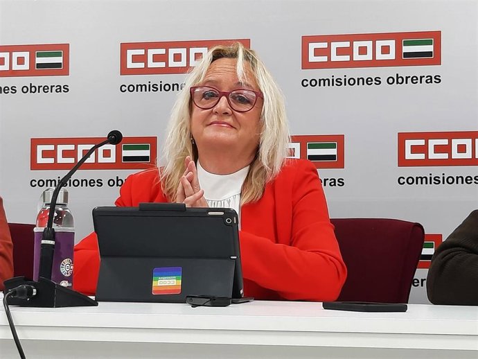 La secretaria general de CCOO Extremadura, Encarna Chacón, en una imagen de archivo