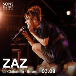 Cartell del concert de Zaz en el Festival Sons del Món 