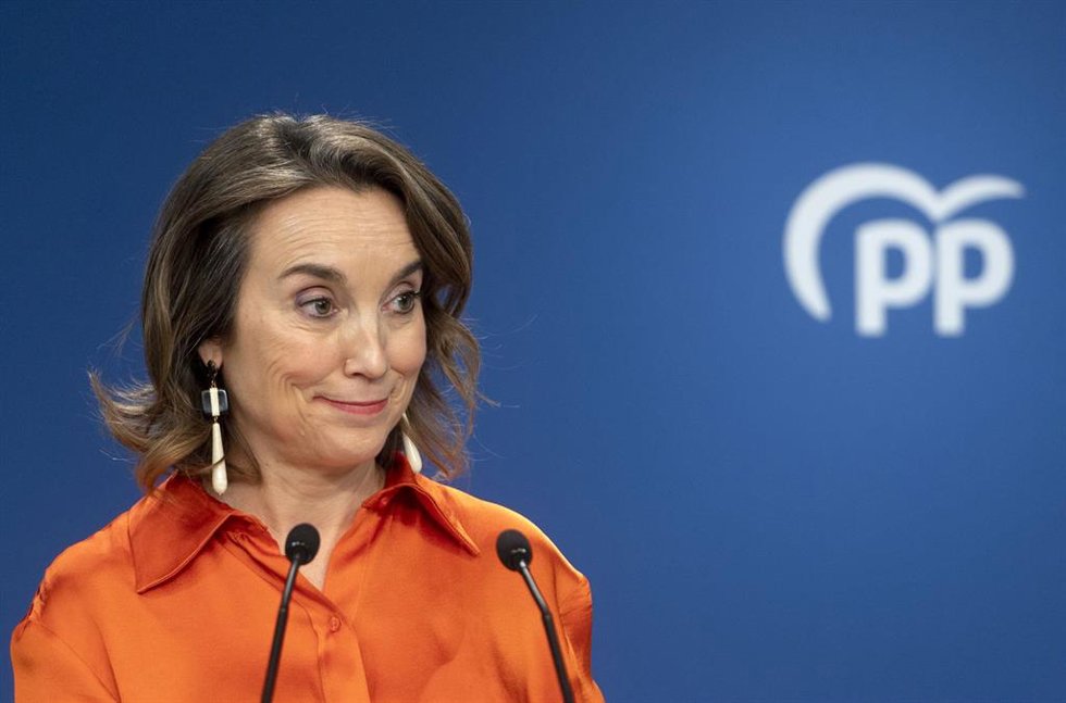 La secretaria general del PP y portavoz del Grupo Popular en el Congreso de los Diputados, Cuca Gamarra, durante una rueda de prensa, en la sede nacional del PP, a 26 de enero de 2023, en Madrid (España). Durante la rueda de prensa, Cuca Gamarra, ha inf