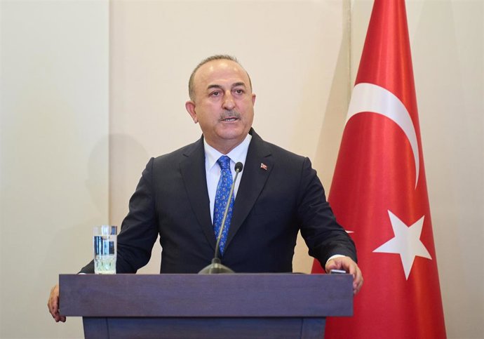 Archivo - El ministro de Exteriores de Turquía, Mevlut Cavusoglu