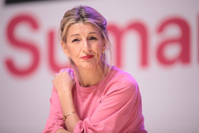 La vicepresidenta segunda y ministra de Trabajo y Economía Social, Yolanda Díaz, en un acto de Sumar en Barcelona.