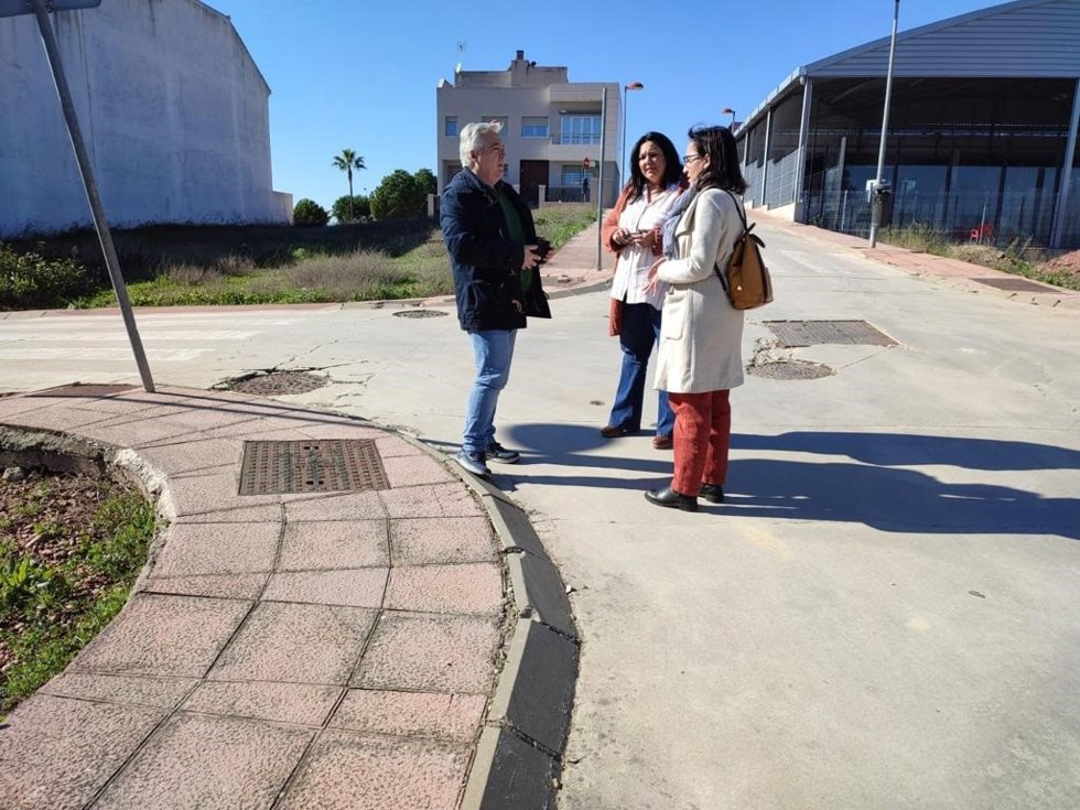 La alcaldesa de Montoro, Lola Amo, en una visita al polígono residencial PPR-2.
